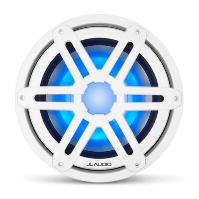 M3-10IB-S-Gw-i-4 10" Marine Subwoofer Driver, White Sport Grilles with RGB LED Lighting