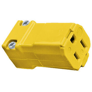 Hubbell Marine Valise Connector, 15A 125V, 5-15R, Yellow