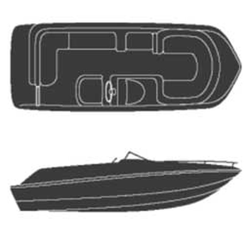 Cotton Deck Boat Covers with Side Console, 102" Beam Width, 25'6