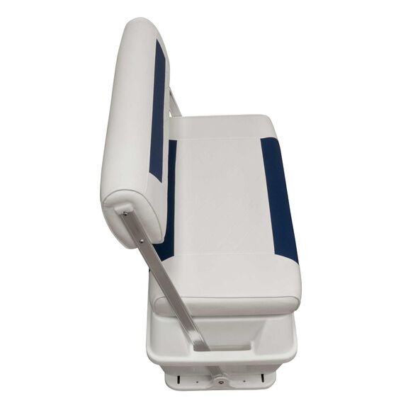Wise DLX156-1904 DLX Pontoon Series 70 Quart Swingback Cooler Seat - White / Mariner Blue image number 2