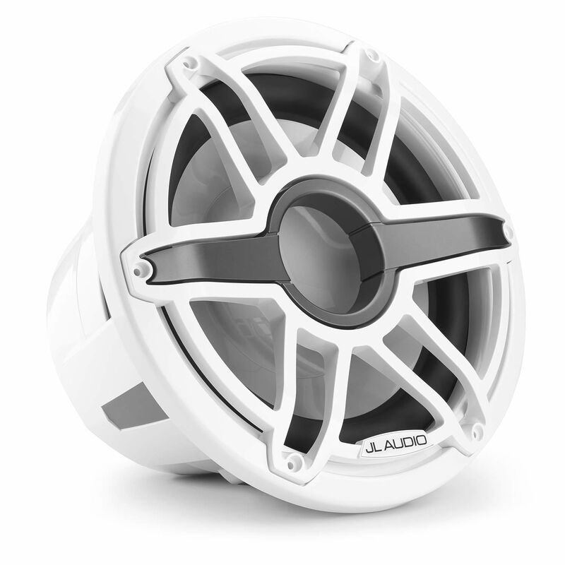 M7-12IB-S-GwGw-4 12" Marine Subwoofer Driver, Gloss White Trim Ring, Gloss White Sport Grille image number 1