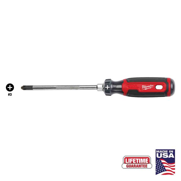 #3 Phillips 6" Cushion Grip Screwdriver (USA) image number 0