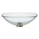 Rectangle Vessel Smooth Glass, 16 1/2" Square, 1-3/4" Drain Clear image number 0