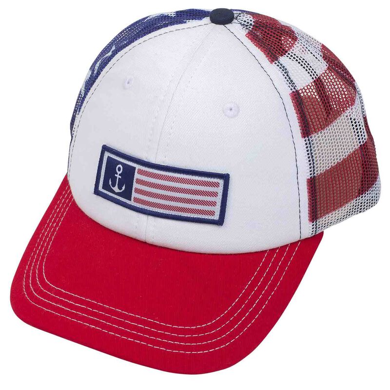 Patriotic Anchor Flag Trucker Hat | West Marine