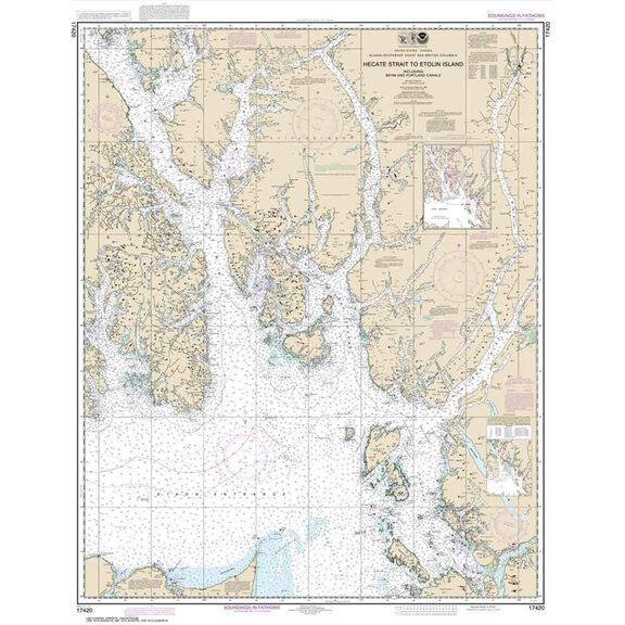 Hecate Strait to Etolin Island including Behm and Portland Canals 34 X 44 Waterproof image number 0