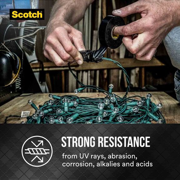 Scotch&reg; Super 33+ Vinyl Electrical Tape, 3/4" x 66', Black image number 7