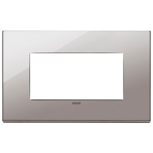 Vimar Eikon Total Look 22654.83 4-Module Cover Plate, Total Black Diamond