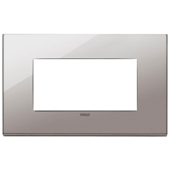Vimar Eikon Total Look 22654.83 4-Module Cover Plate, Total Black Diamond image number 0