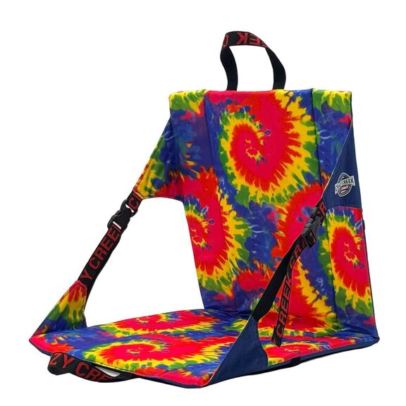 Crazy Creek Original Chair Perfect for Stadium Seats, Camping, Hiking & More, Comfort on All Terrains, Adjustable Straps, Lightweight Design, Water-Resistant, Blue Tie Dye image number 1