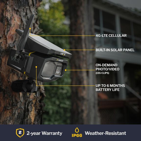 Vosker VKX Two pack Solar Powered 4G-LTE Outdoor Cellular Security Camera image number 1