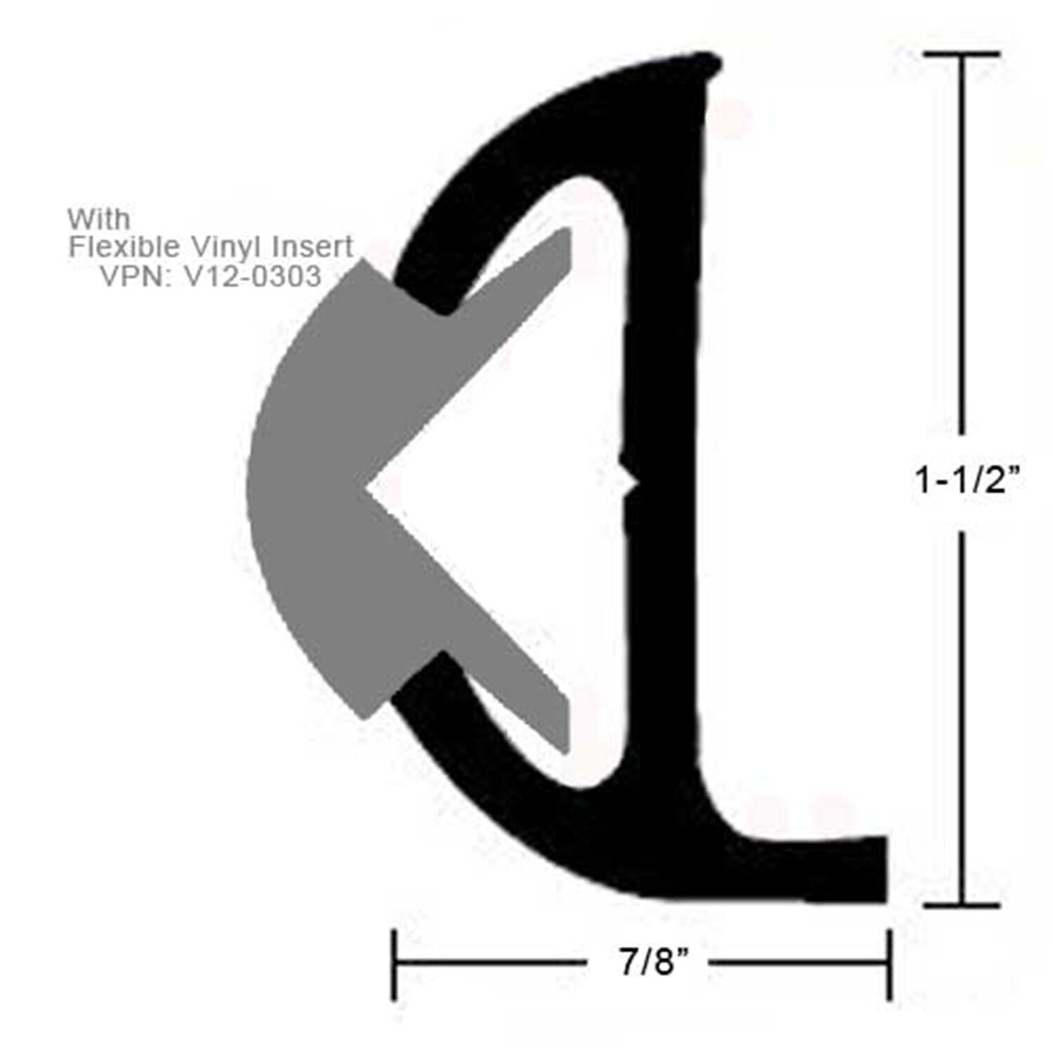 Rigid Vinyl Rubrail - 1-1/2" H x 7/8" W