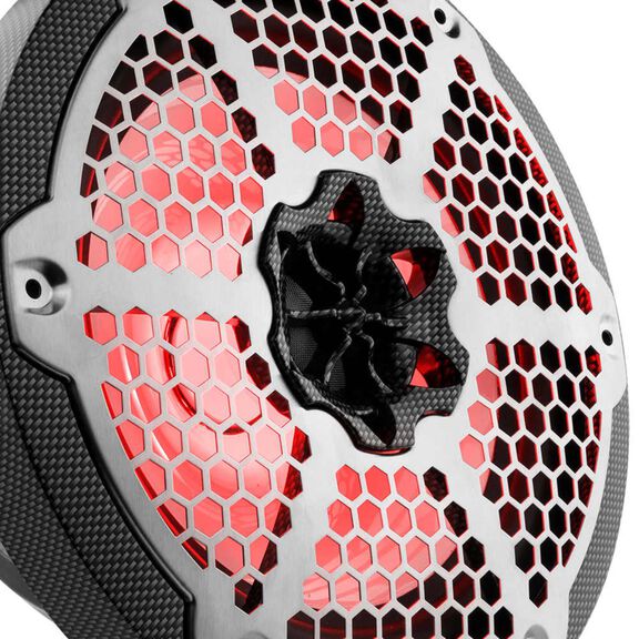 HYDRO 8" 2-Way Marine Speakers with Integrated RGB LED Lights, 450 Watts, Black Carbon Fiber image number 3