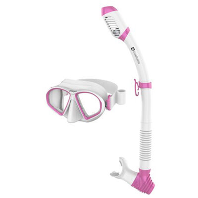 PLAYA Snorkel Mask Combo, Pink and White