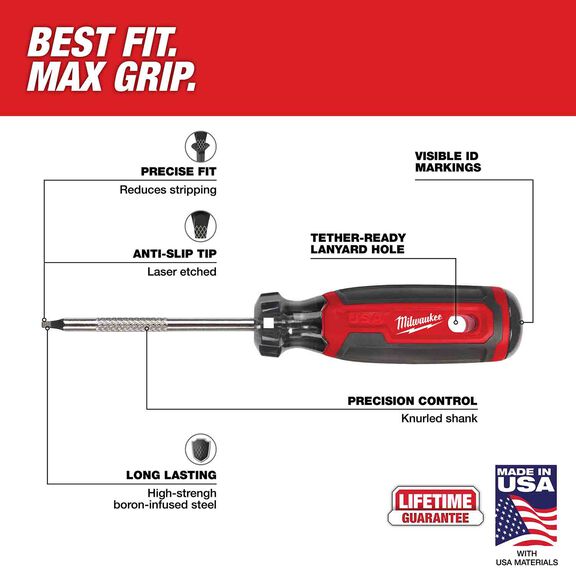 #1 Square 3" Cushion Grip Screwdriver (USA) image number 1