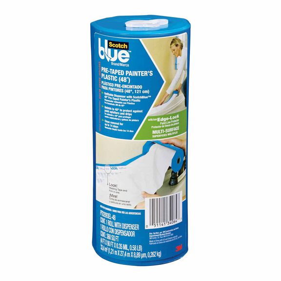 ScotchBlue&trade; Pre-Taped Painter's Plastic with Dispenser, 48" x 30 Yards image number 0