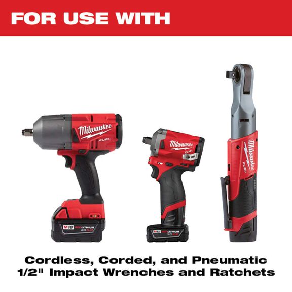 SHOCKWAVE 5-Piece Impact Duty&trade; 1/2 Drive SAE & Metric Lug Nut Wheel Socket Set image number 2