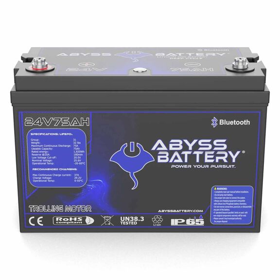24V 75Ah Lithium Group 31 Trolling Motor Battery, Bluetooth Enabled image number 0