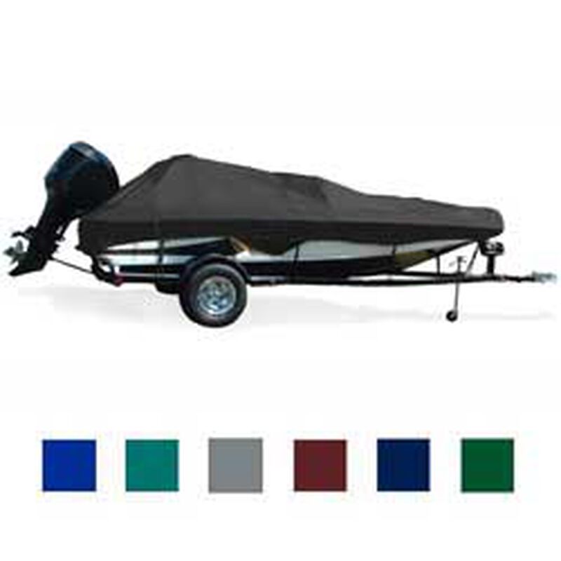Angled Transom Bass Boat Cover, OB, Pacific Blue, Hot Shot, 16'5"-17'4", 91" Beam image number 0