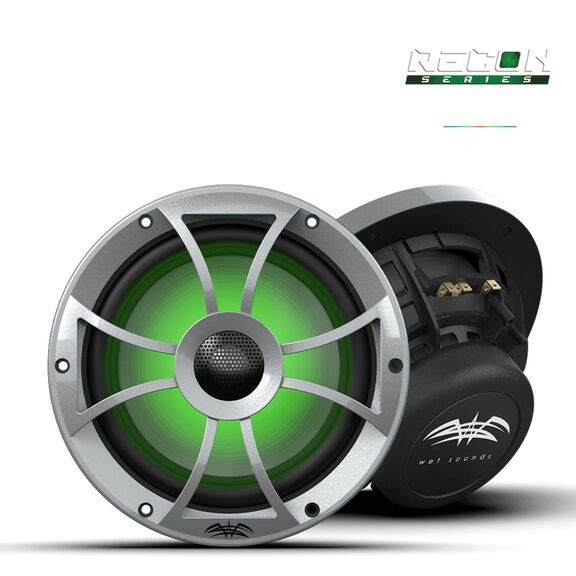 Wet Sounds RECON 8-S RGB 8-inch High Output Component Style Coaxial Speakers with XS-Silver RGB Grilles image number 0