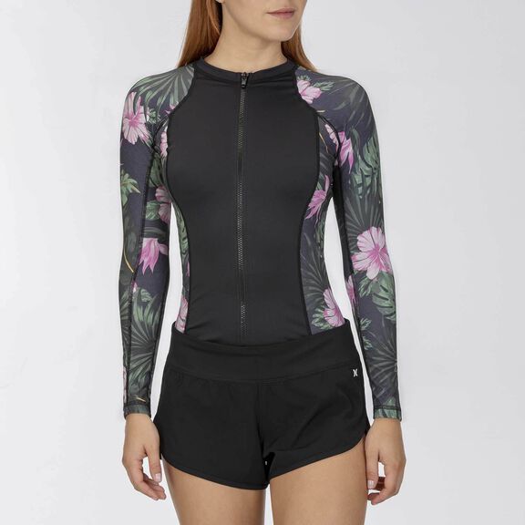 Women's One & Only Lanai Zip Front Rash Guard image number 0