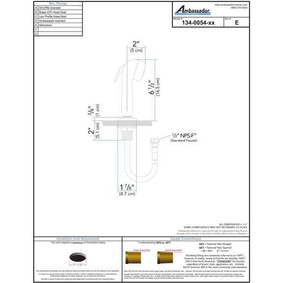Deck-Mount Sprayer Large Black Sprayer No Hook, 6' Black Rubber Hose, Ultra-Low Profile Holder image number 3