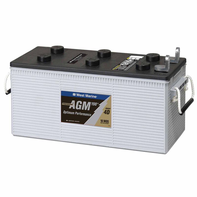 WEST MARINE L Terminal DualPurpose AGM Battery, 198 Amp Hours, Group