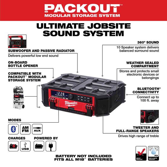 M18&trade; PACKOUT&trade; Radio + Charger image number 1