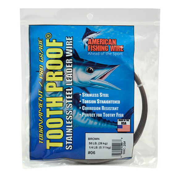 #4 Tooth Proof&reg; Stainless Steel Leader Wire, 38lb. Test, 548' (1/4lb.) image number 0