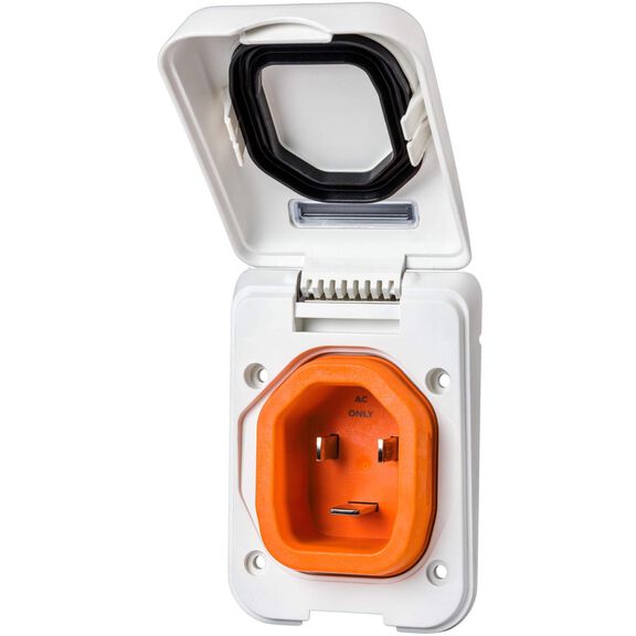 50' Dual Configuration Cordset & White Nonmetallic Inlet, 30A, Orange image number 1