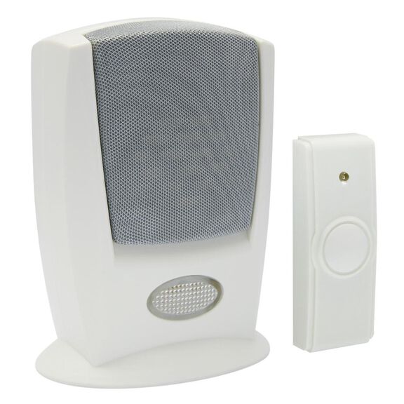 Wireless Battery Operated Portable Visual Strobe and Audible Chime Alert, 4 Chime Tones image number 0