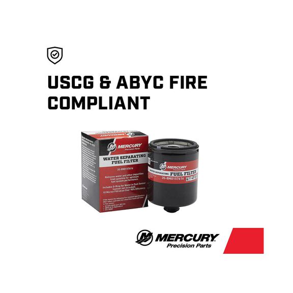 Mercury Water Separating Fuel Filter 8M0157616 for Select Mercury L6 and V10 Verado Outboards image number 3