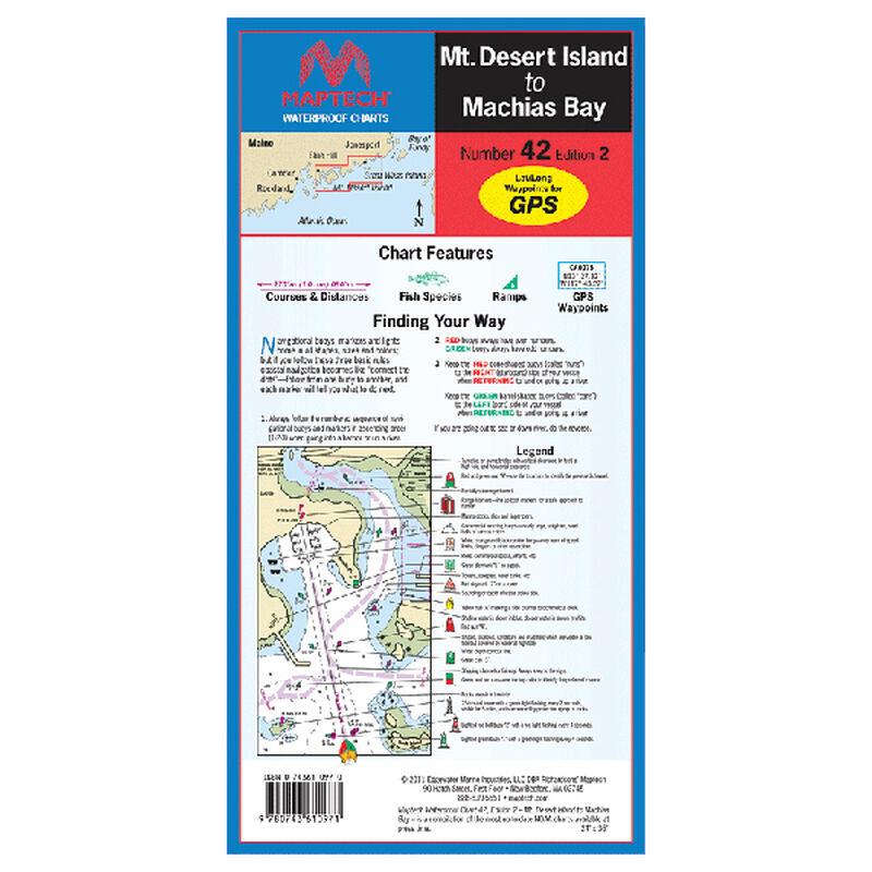 Mt. Desert Island to Machias Bay Waterproof Chart, 2nd Edition image number 0