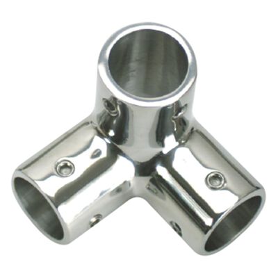 Stainless Steel 3-Way Corner Fitting, 7/8" Tube Outside Dia.