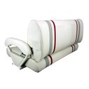 Double Bucket Bench Seat, White Upholstery with Red and Gray Stripes image number 2