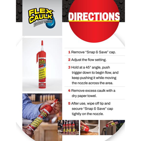 Flex Caulk&trade; Hybrid White, 9oz. 4-Pack image number 3