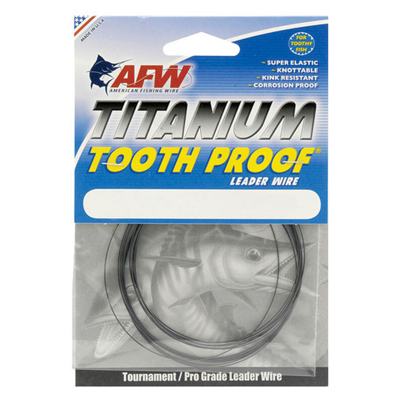 AFW Titanium Tooth Proof, Single Strand Leader Wire, 40 lb, 15 ft