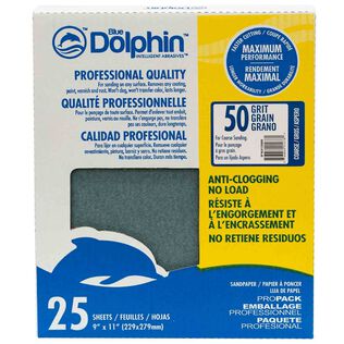 Pro Grade Sandpaper Sheets, 50 Grit, 25-Pack