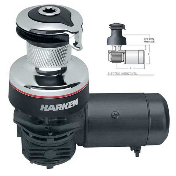 #50 Two-Speed Chrome Horizontal Electric Radial Self-Tailing Winch image number 0