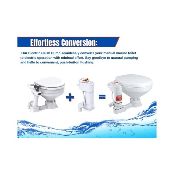 SEAFLO Manual-to-Electric Marine Toilet Conversion Kit, 24V image number 4
