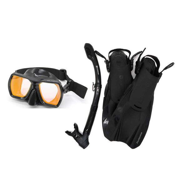 Monterey Blaze Mirrored Adult Snorkel Set image number 0
