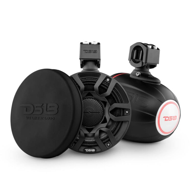 DS18 NXL-X8PRO 8" Compact Wakeboard Tower Speakers with RGB LED Lights, Pair in Black | Camping World
