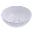 Half Sphere Vessel Smooth Porcelain, 12 1/2" Diameter, 1-3/4" Drain White image number 0