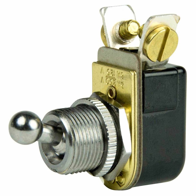 Chrome Plated Toggle Switch, 3/8" Ball Handle, Off/On, SPST image number 0