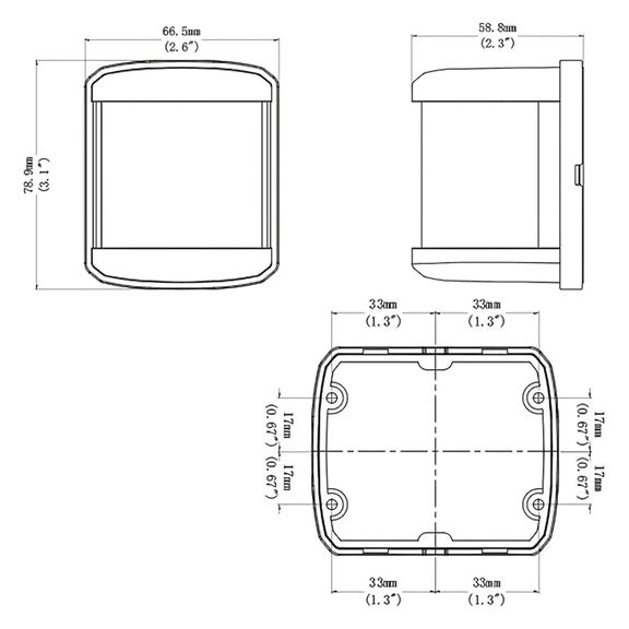 SEAFLO 1W LED Masthead Light, White Housing, Regular Square Navigation Light, 2NM image number 1
