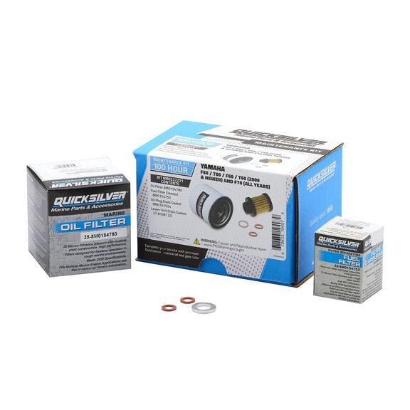 Quicksilver 8M0222221 100 Hour Maintenance Kit, Yamaha F50/T50/F60/T60 and F70 image number 0