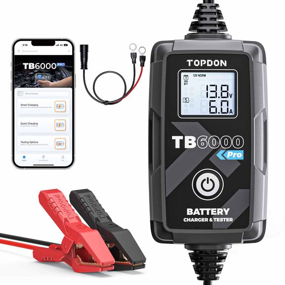 2-in-1 6A Battery Charger & Battery Tester with App image number 3