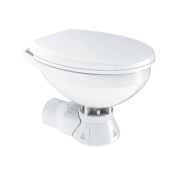 COMMODORE CM4RMT Quiet Flush Electric Marine Toilet Boating Head &ndash; Raw Water, 12V, with COMMODORE Rinse Pump image number 1