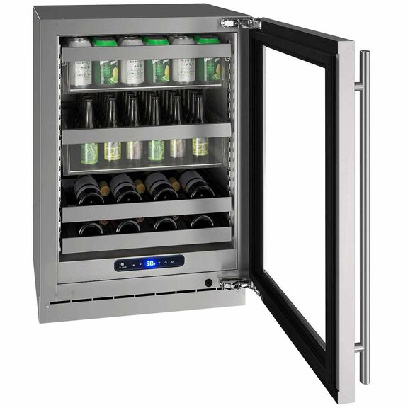 24" 5 Class Stainless Beverage Center with Lock, Right Hinge image number 2