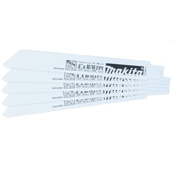 6" All-Purpose Recipro Saw Blade, 10/14TPI, 5-Pack image number 0