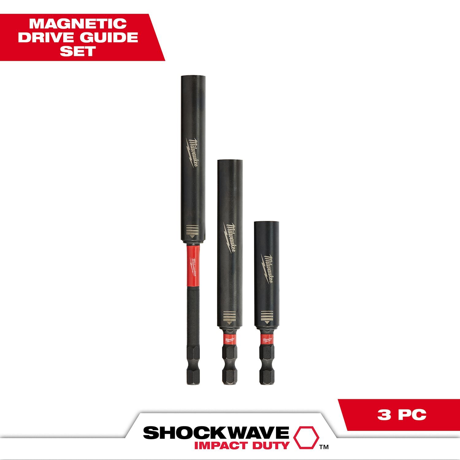MILWAUKEE SHOCKWAVE™ Impact Magnetic Drive Guide Set, 3 Piece
